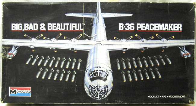 Monogram 1/72 B-36 or RB-36E Peacemaker Big Bad and Beautiful Issue, 5707 plastic model kit